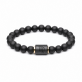 Bracelet Signe Astrologique Vierge en Onyx Noir Mat
