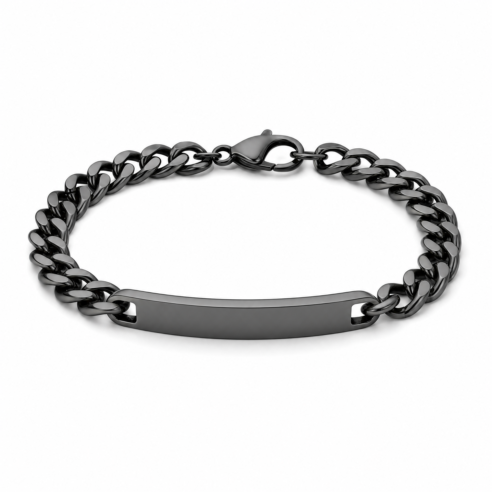 Gourmette argent noir